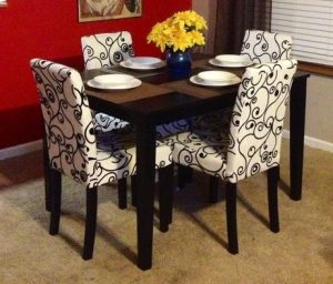 Upholstered 4-Seater Compact Dining Table