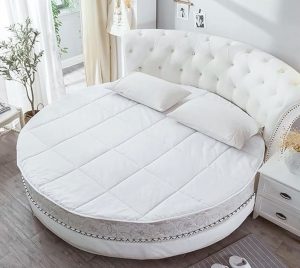 Upholstered Leather Round Bed