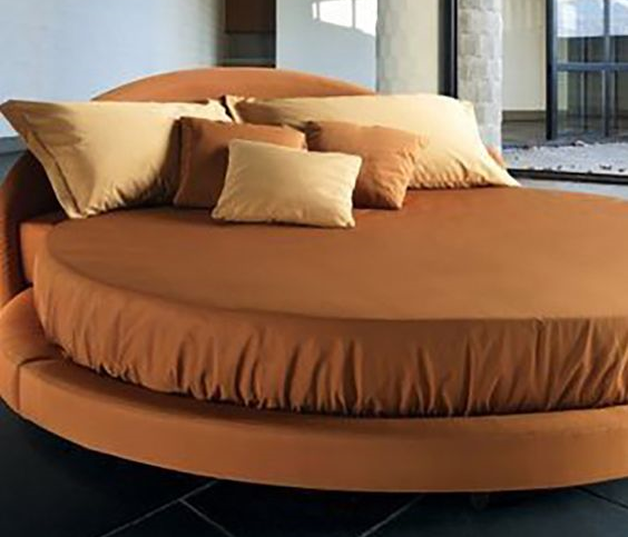 Upholstered Leather Round Bed
