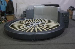 Upholstered Leather Round Bed
