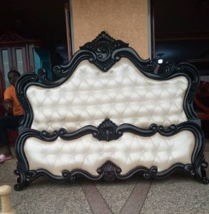 Upholstered Wooden King Size Bed 