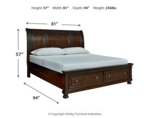 Walnut Veneer Sleigh Storage Bed