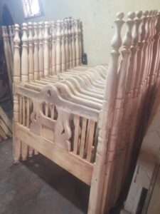 Simple Wooden Four Poster Bed