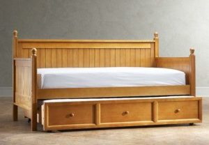 Wooden Frame Futon Bed with Storage Drawers