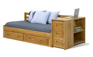 Wooden Frame Futon Bed with Storage Drawers