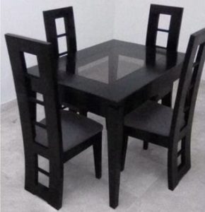 Wooden Glass-top Dining Table