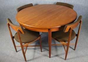 Wooden Round Dining Table with Push-In Chairs