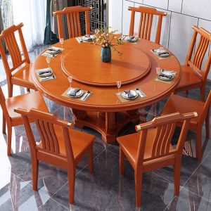 Round Wooden Pedestal Dining Table