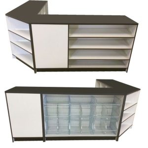 Corner Glass Display Unit for Retail Spaces