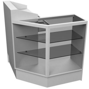 Corner Glass Display Unit for Retail Spaces