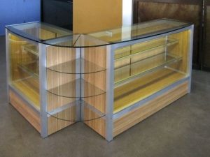 Corner Glass Display Unit for Retail Spaces