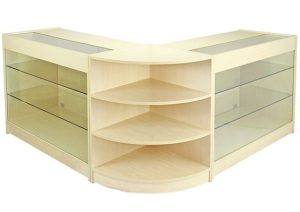 Corner Glass Display Unit for Retail Spaces