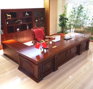 Executive Office Desk with Leather Inlay