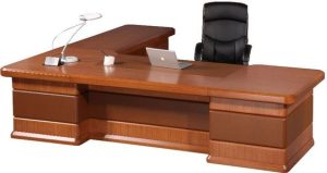 Executive Office Desk with Leather Inlay