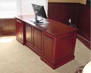 Executive Office Desk with Leather Inlay