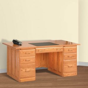 Executive Office Desk with Leather Inlay