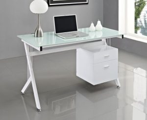 Futuristic Office Glass Desk