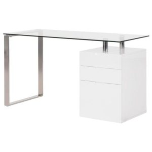Futuristic Office Glass Desk