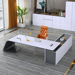 Futuristic Office Glass Desk