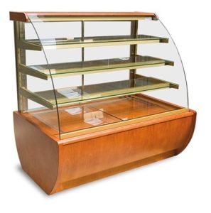 Glass Bakery Display Table with Built-in Lighting