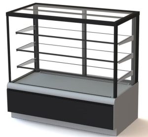Glass Bakery Display Table with Built-in Lighting