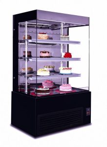 Glass Bakery Display Table with Built-in Lighting