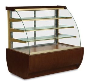 Glass Bakery Display Table with Built-in Lighting