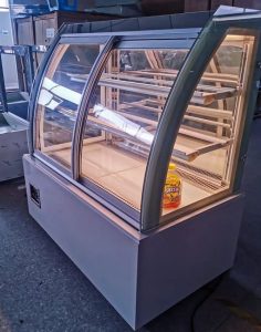 Glass Bakery Display Table with Built-in Lighting