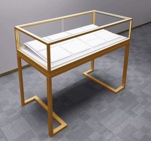 Glass Jewelry Display Table with Velvet Lining