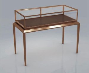 Glass Jewelry Display Table with Velvet Lining