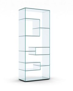 Glass Pedestal Display Table with Metal Base