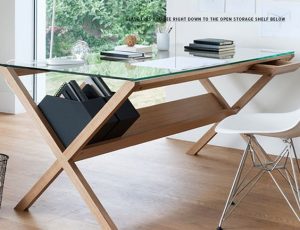 Glass Top Reading Table