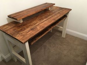 Industrial Style Pipe Desk with Hardwood Top