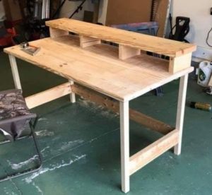 Industrial Style Pipe Desk with Hardwood Top