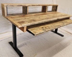 Industrial Style Pipe Desk with Hardwood Top