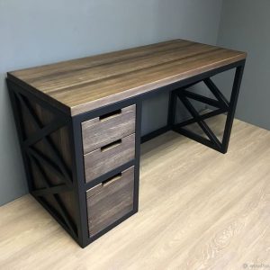 Sleek Steel Accent Office Desk