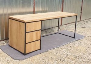 Sleek Steel Accent Office Desk
