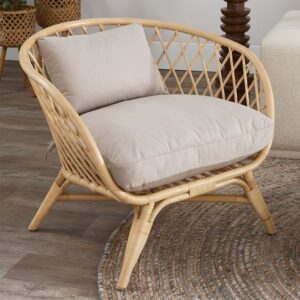 Boho-Chic Rattan Lounge Chair
