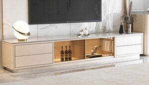 Glass-Paneled TV Console