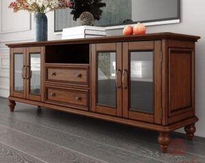 Glass-Paneled TV Console