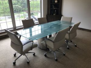 Glass-Top Rectangular Conference Table