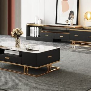 Monochrome TV Table and Center Table Set