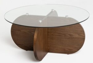 Oval-Shaped Glass Coffee Table