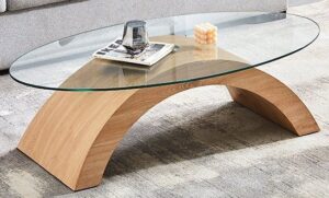 Oval-Shaped Glass Coffee Table