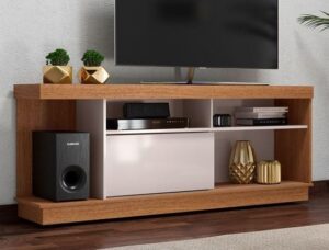 Rustic Wood TV Stand with Barn Doors