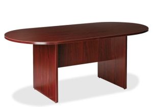 Walnut Veneer Boat-Shaped Conference Table