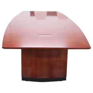 Walnut Veneer Boat-Shaped Conference Table