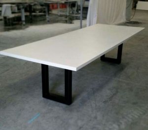 White Laminate Square Conference Table