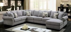 Contemporary U-Shaped Sectional with Built-In Storage