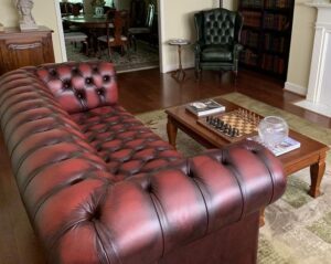 Faux Leather Chesterfield Sofa Set with Deep Seats